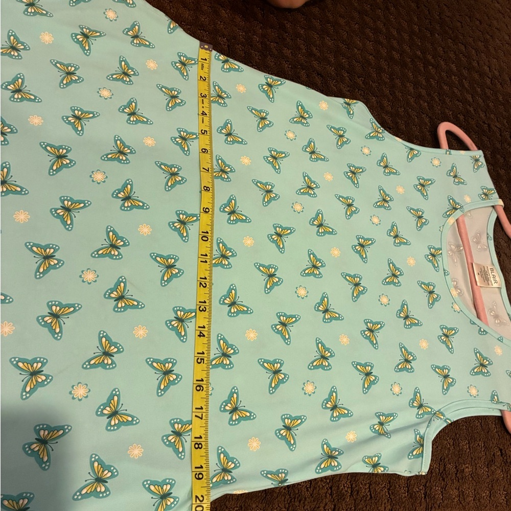 Y2K Blair Pale Blue Dress with Yellow Butterfly And White Flower Accents - Picture 8 of 9